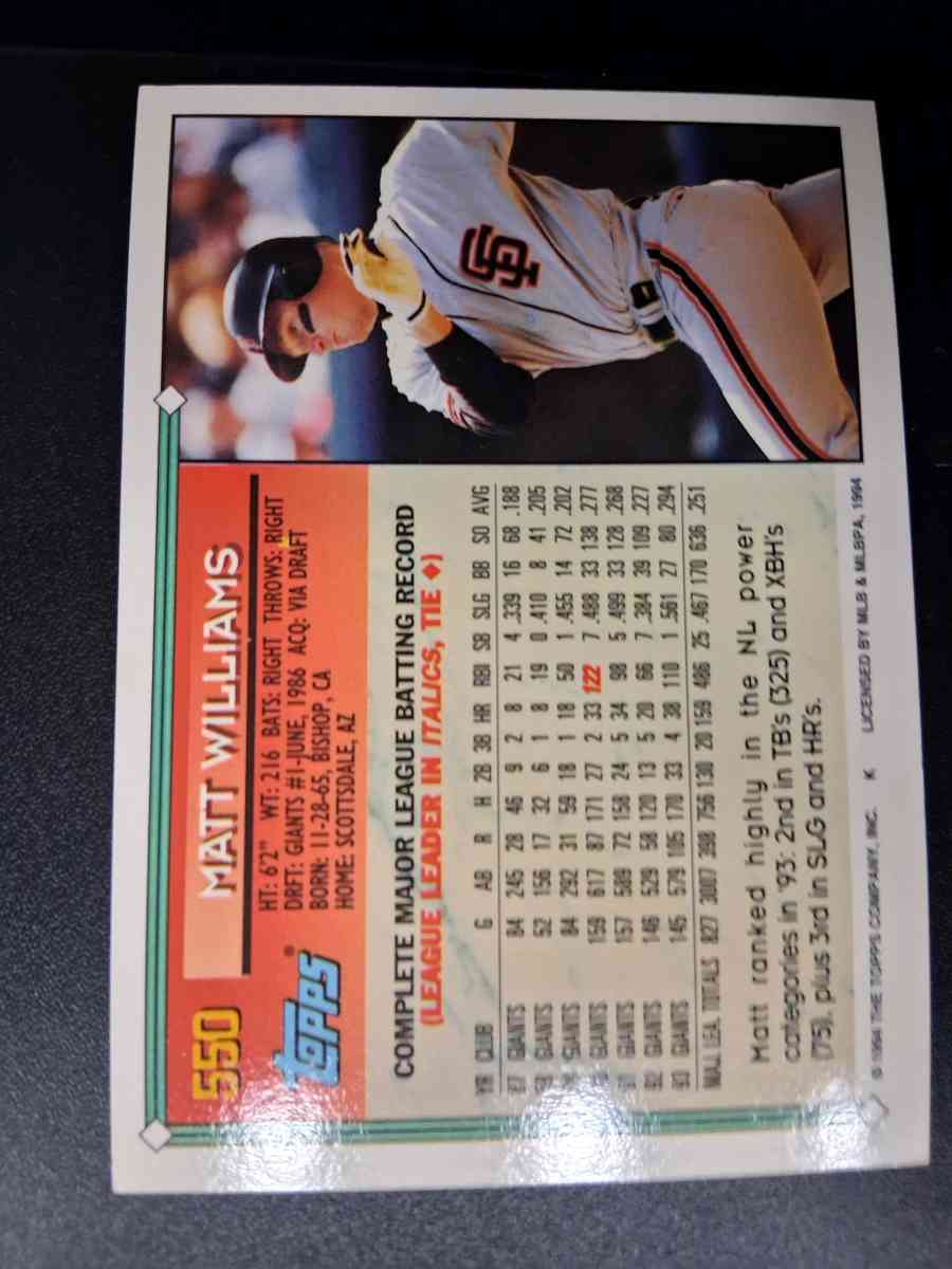 Matt Williams card 550