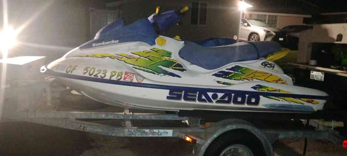 98 and 97 Seadoo Bombardier GSI and 15ft Trailer
