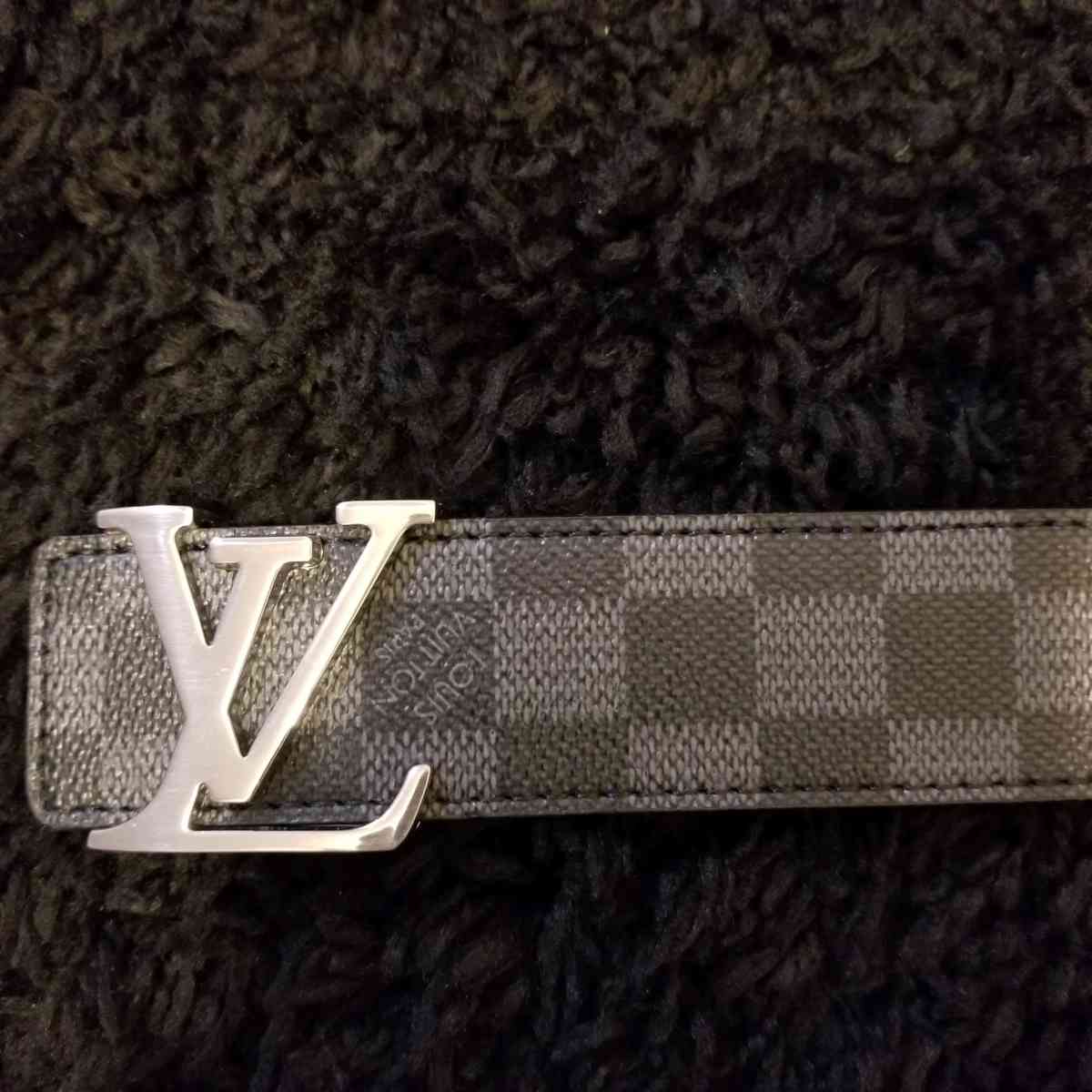 LV Designer Belt Black Checker