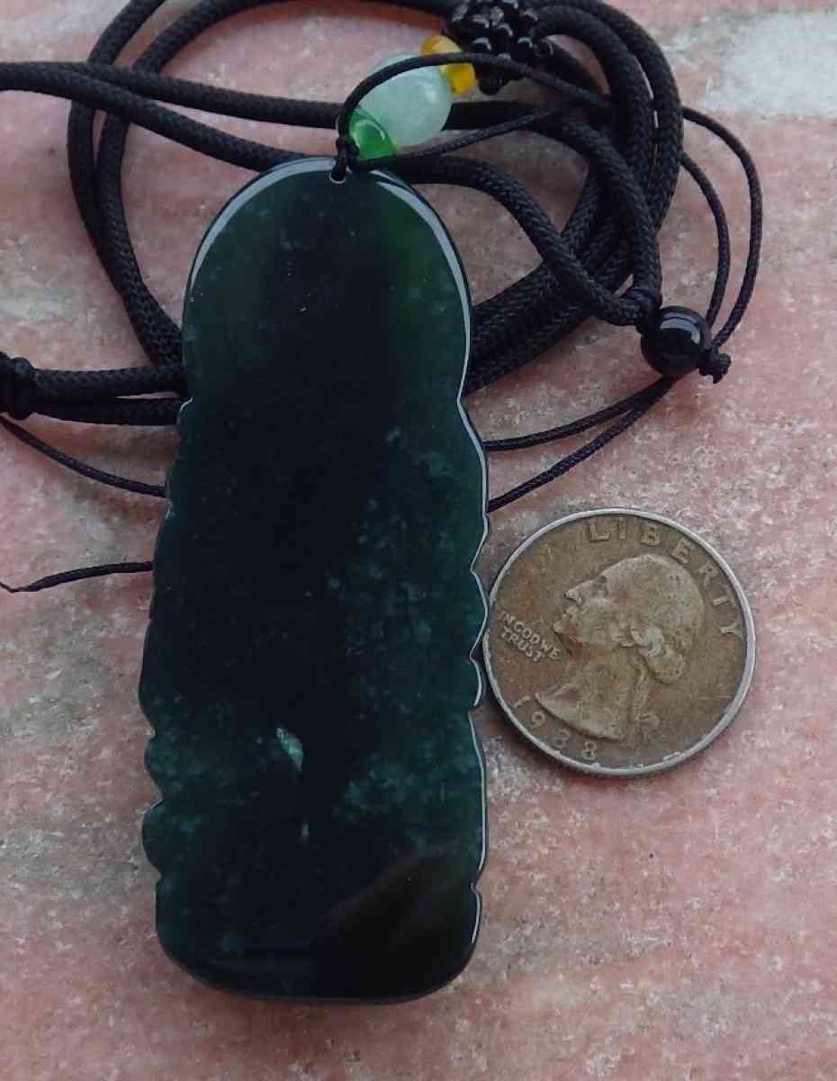 Certificate Jadeite Jade Black Green pendant Kwan Yin
