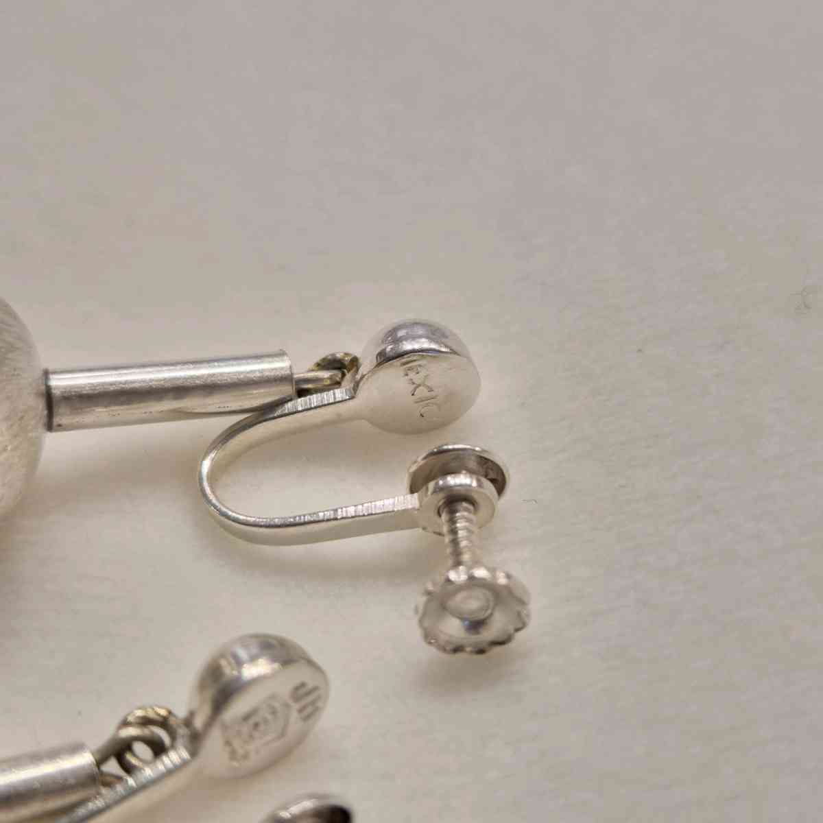 Sterling silver drop ball earrings