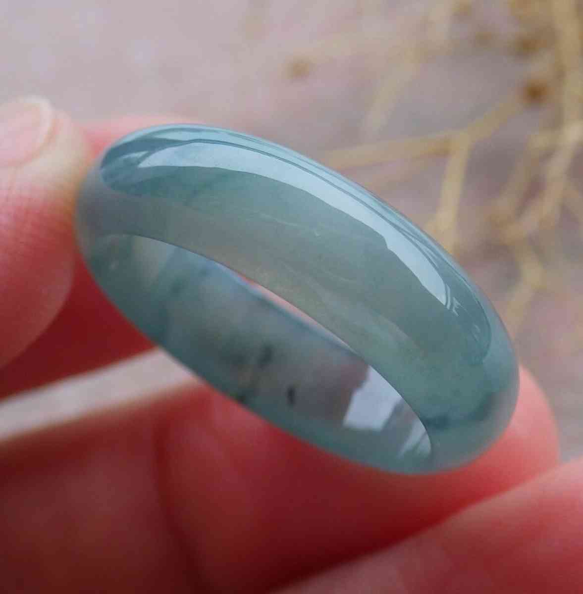 Certificate Jadeite Jade Icy Green blue Burma Circle Ring s