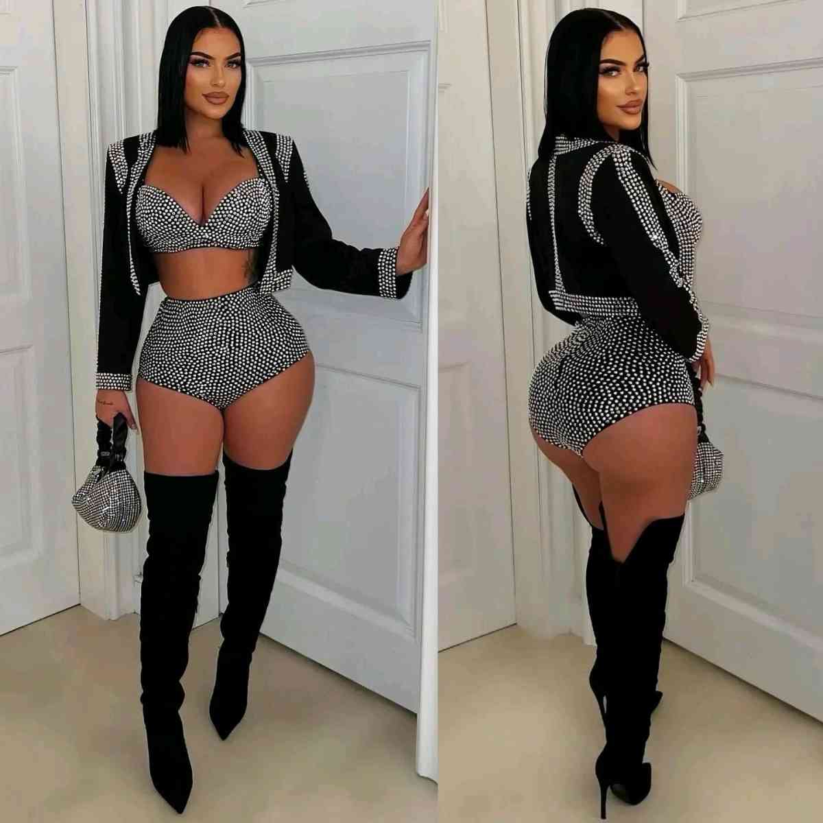 luxury High Quality woman Sexy Solid 3 piece outfit set - Boynton Beach, Florida - FleaMarketBay