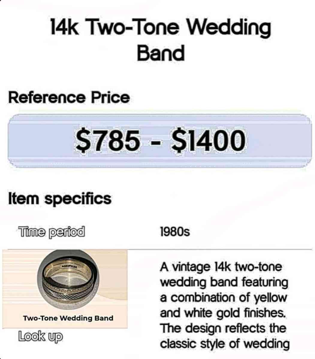 14k Yellow and white gold wedding band - Elwood, Indiana - FleaMarketBay