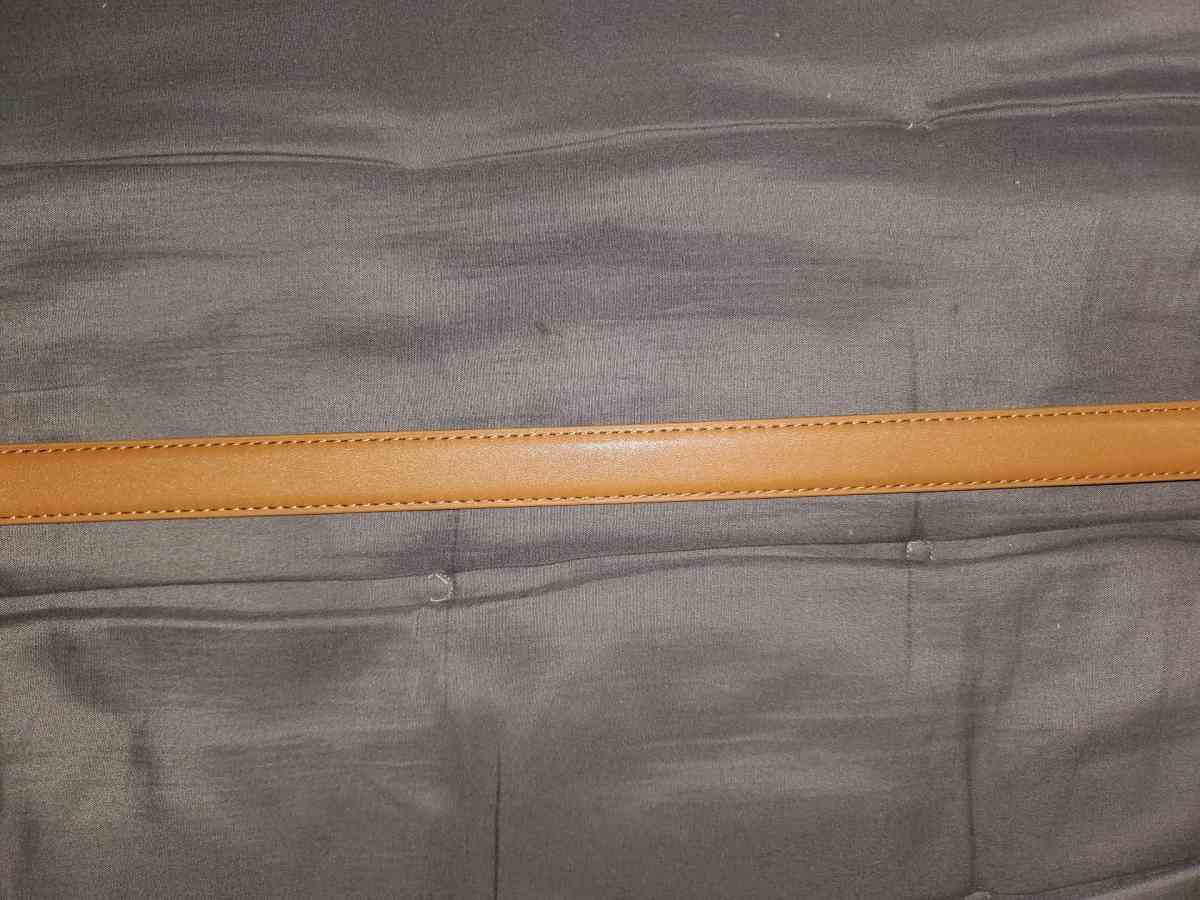 Elegant Brown Leather Montaigne Belt with Silver Accents By