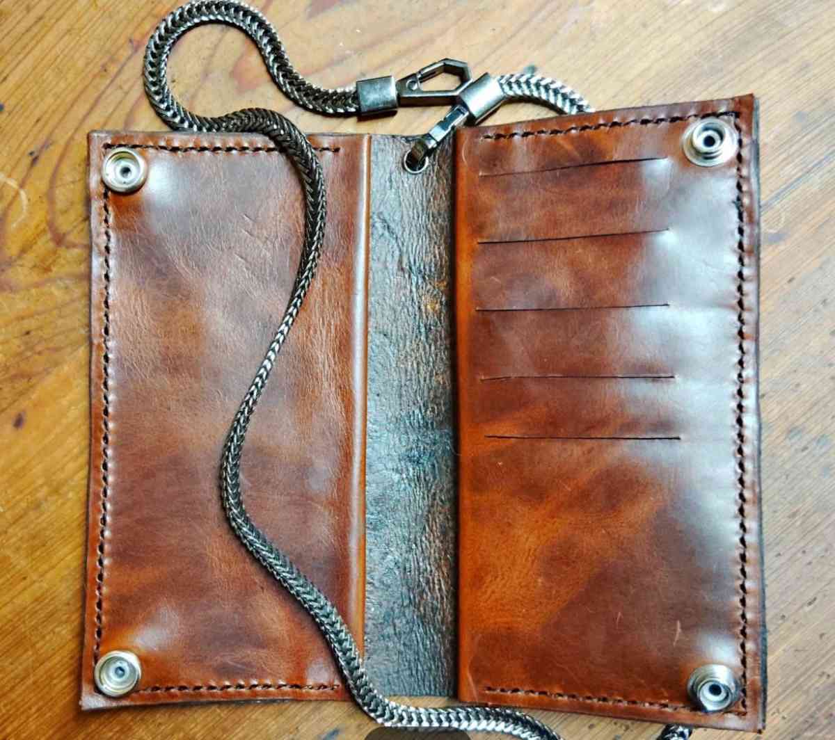 tooled leather Native American Chief bifold wallet