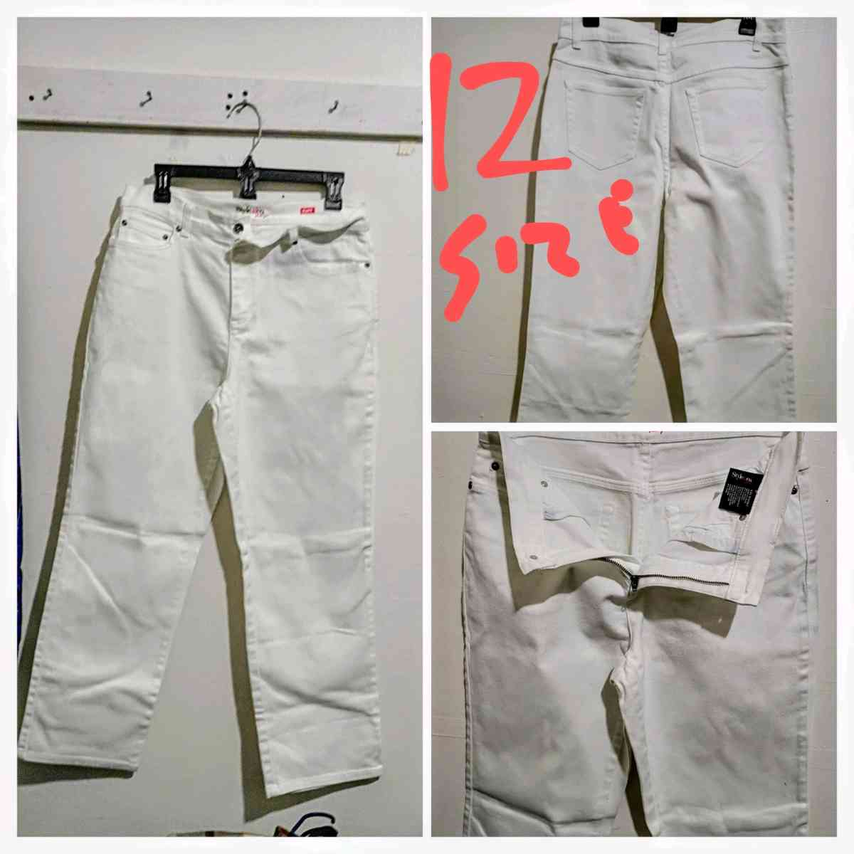 womens trousers white size 12