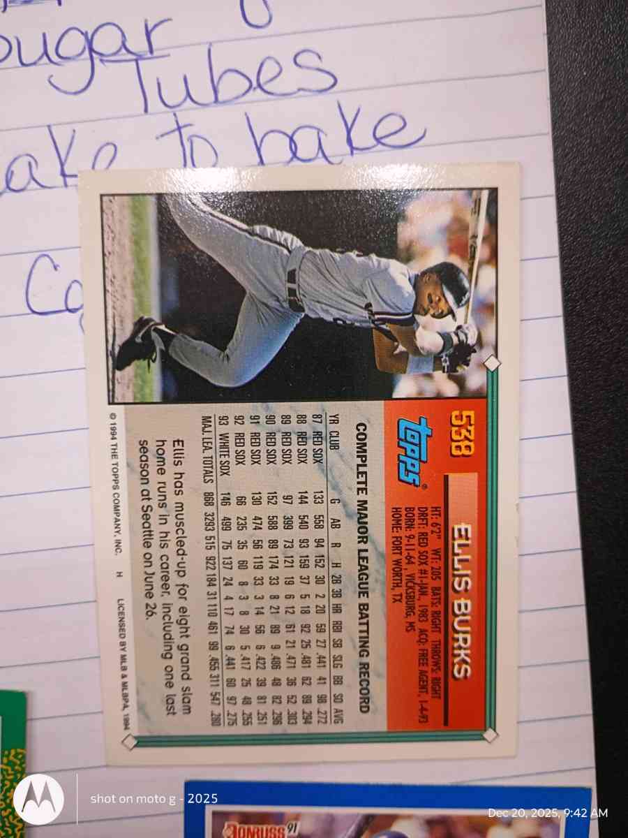 Ellis Burks card 538