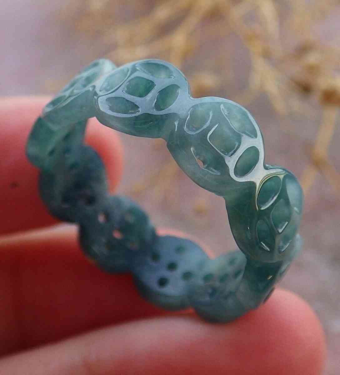 Certificate Jadeite Jade  Burmese Old money ring size 10