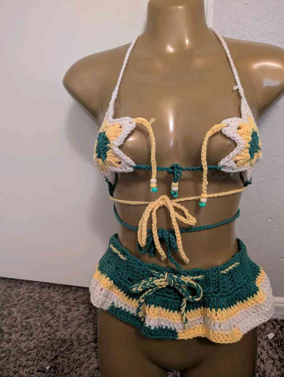 crochet lingerie 2 piece set