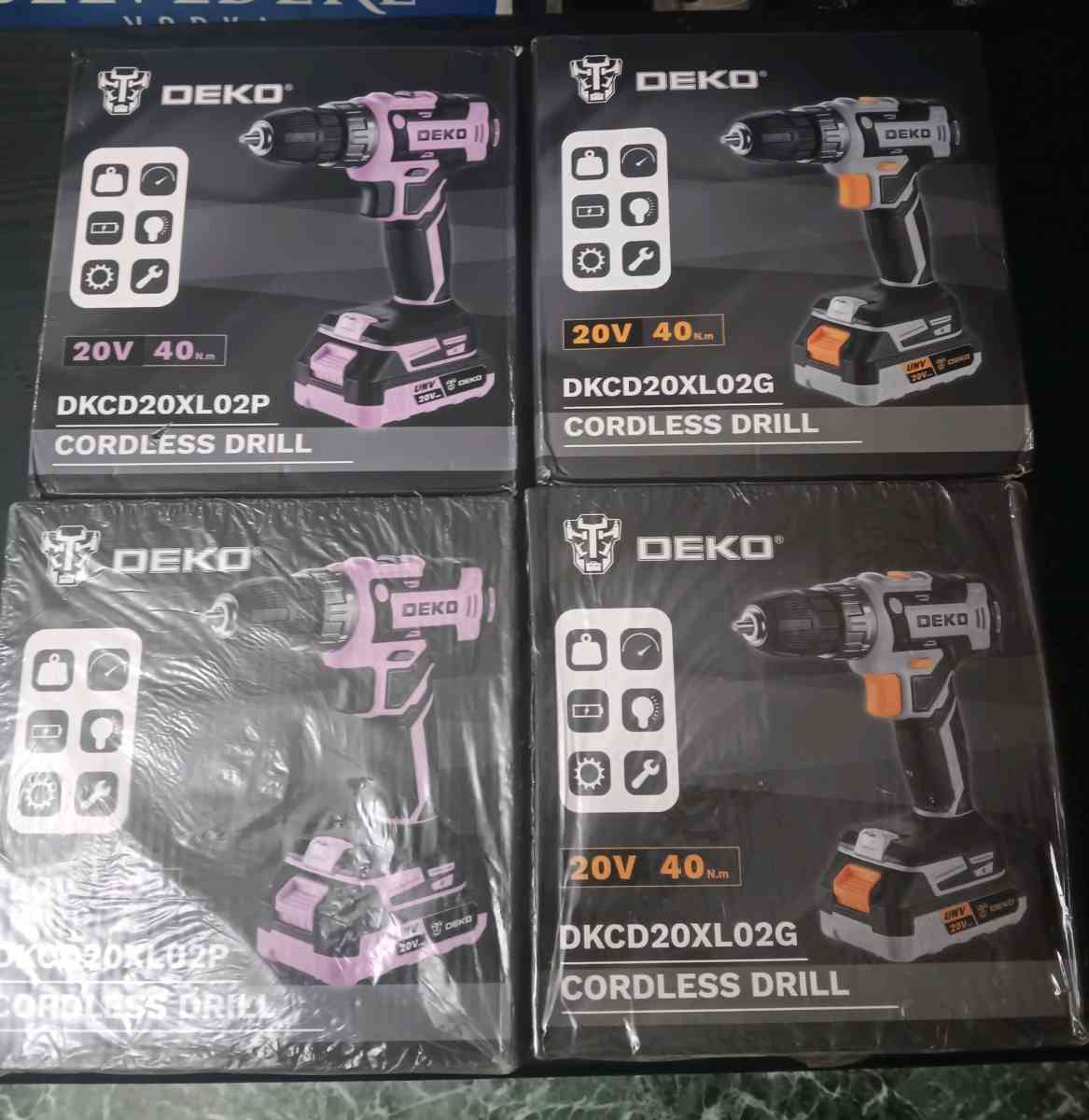 20V DEKO CORDLESS DRILL SET