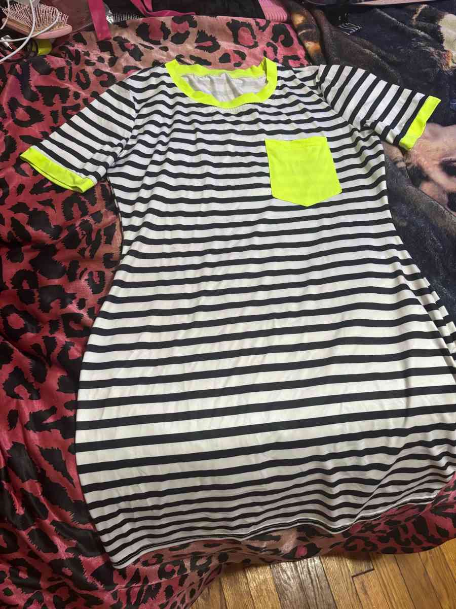 striped green mini dress - Baltimore, Maryland - FleaMarketBay