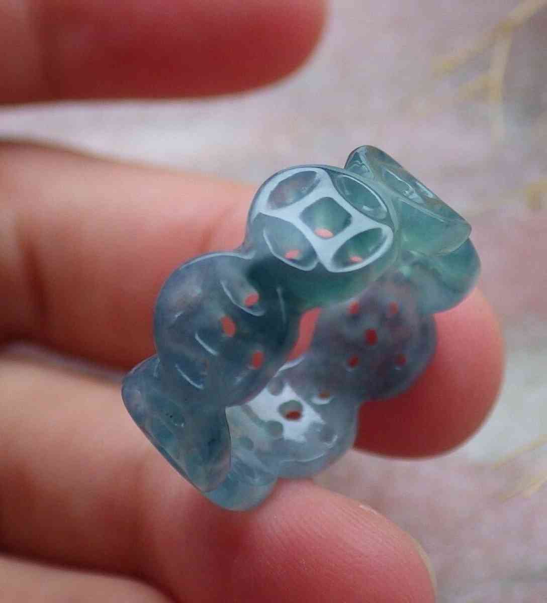 Certificate Jadeite Jade Green Ring Old Money Coin size6