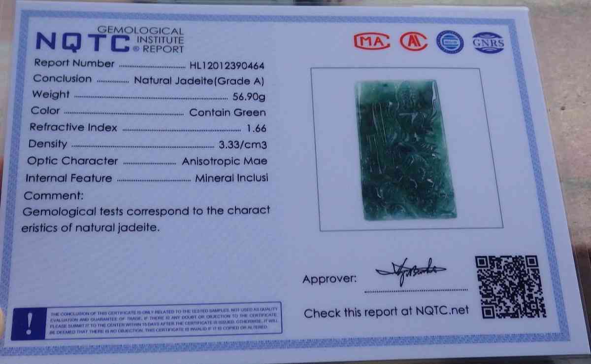Certificate Jadeite jade  Burmese  Guanyin Kai Lun pendant