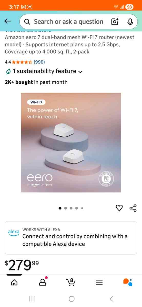 Eero 7 DuelBand Mesh wifi router 2 pack