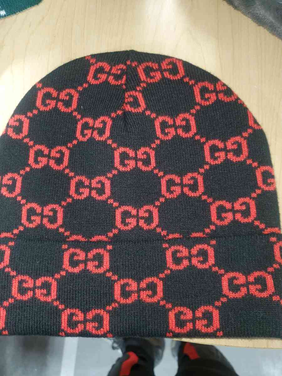 Gucci Signature Black and Red Beanie