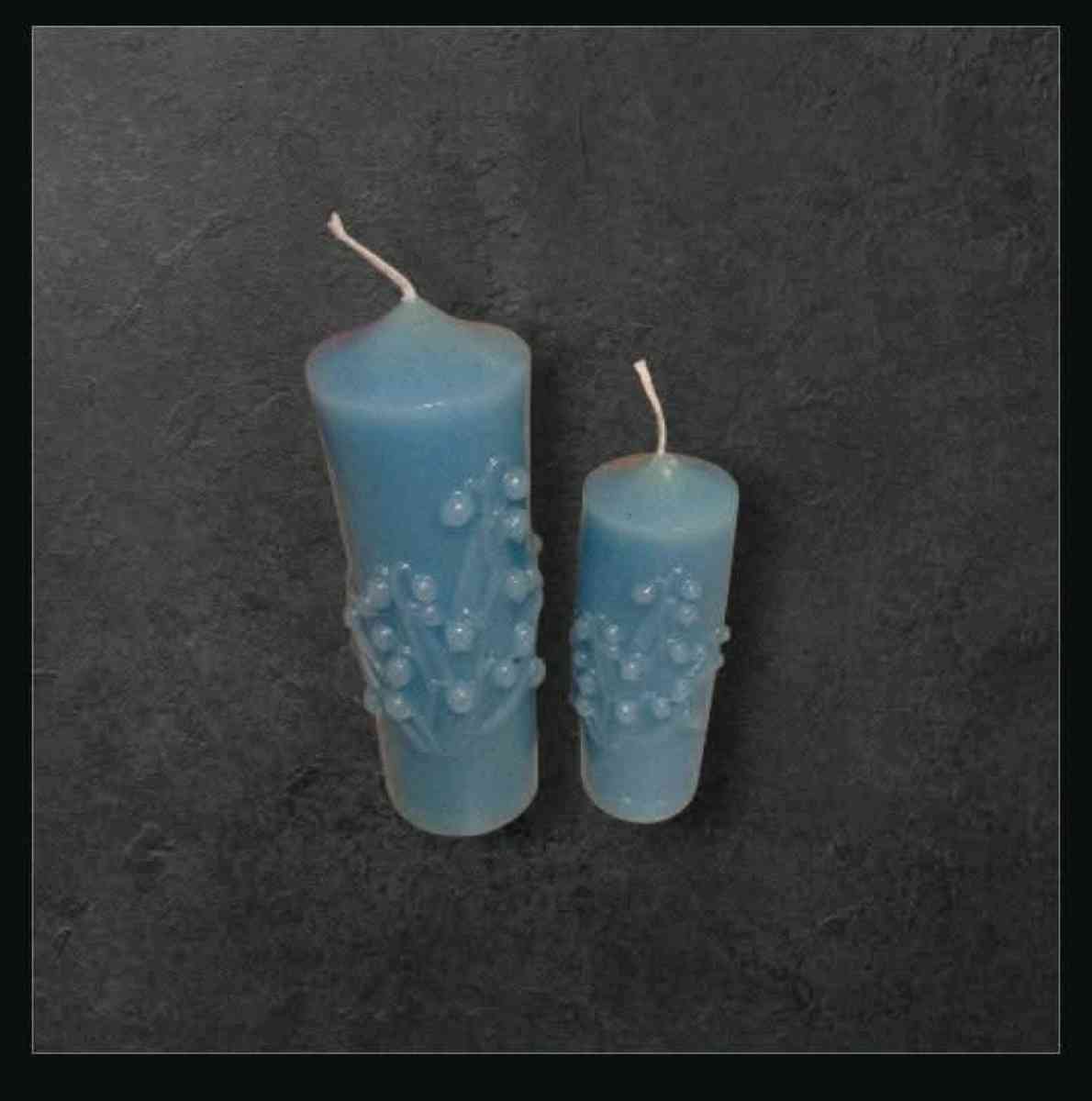Blue Floral Candles