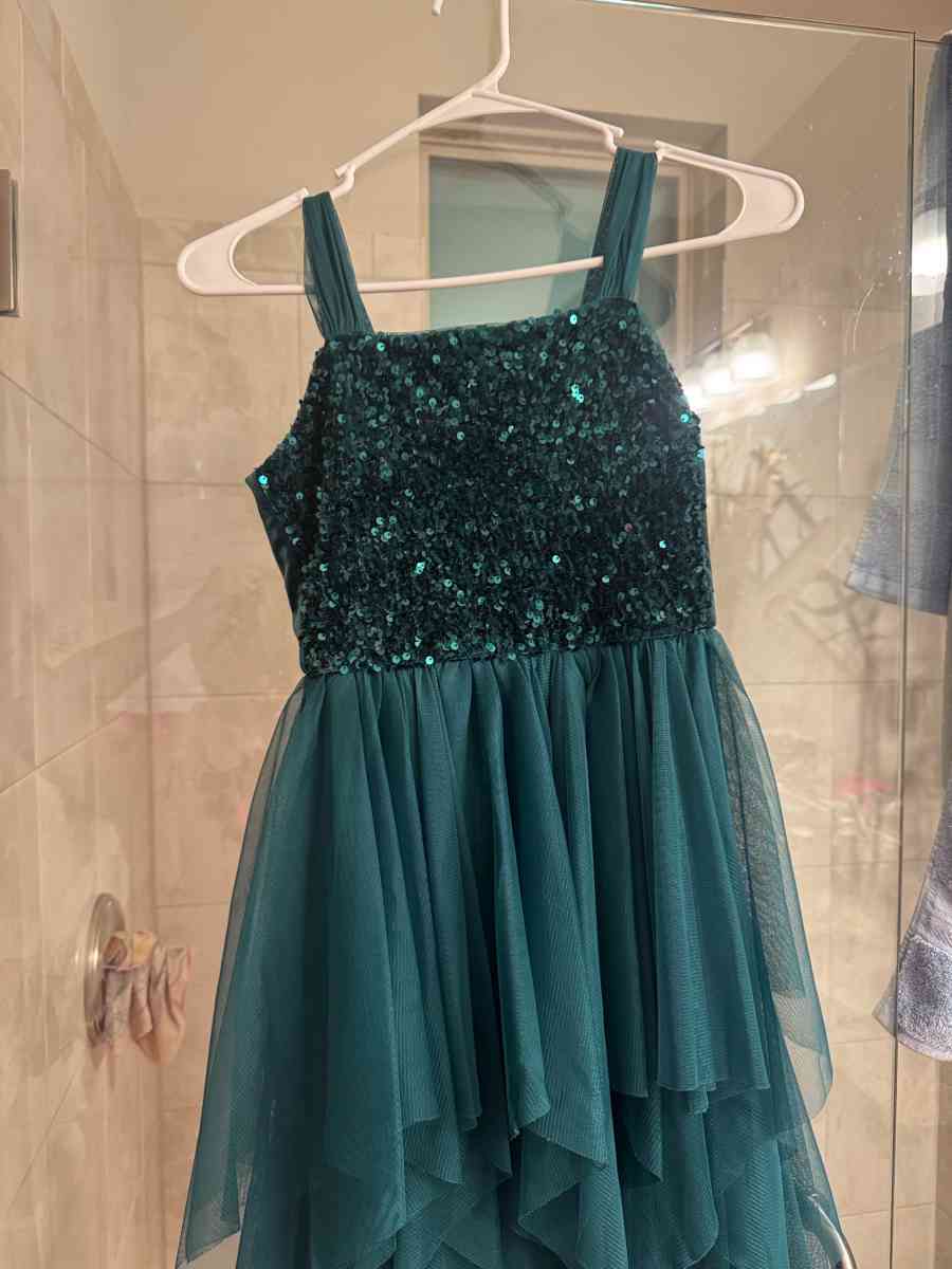 Green sequin dress