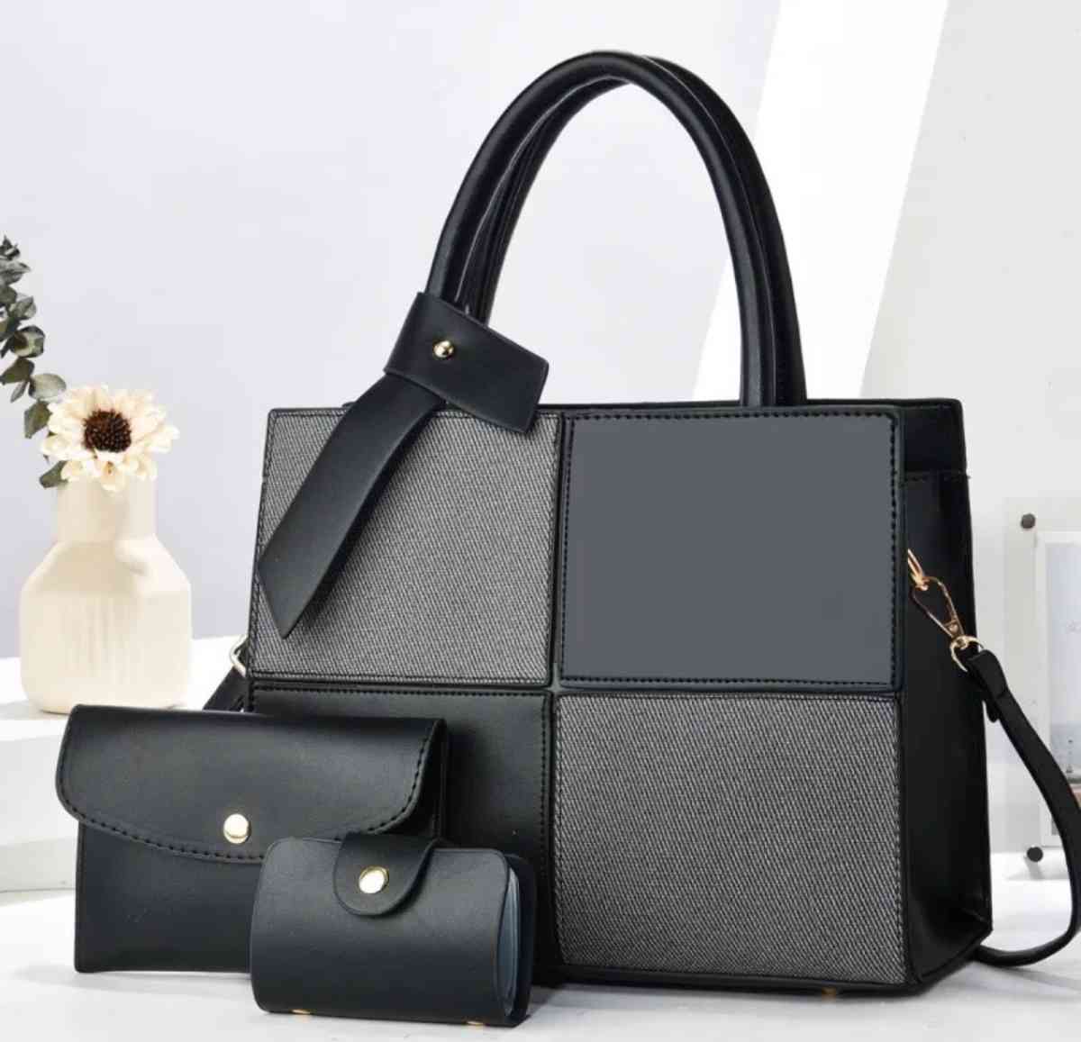 Womens Elegant Handbag Set  Tote Crossbody  Wallet 3Piece Se