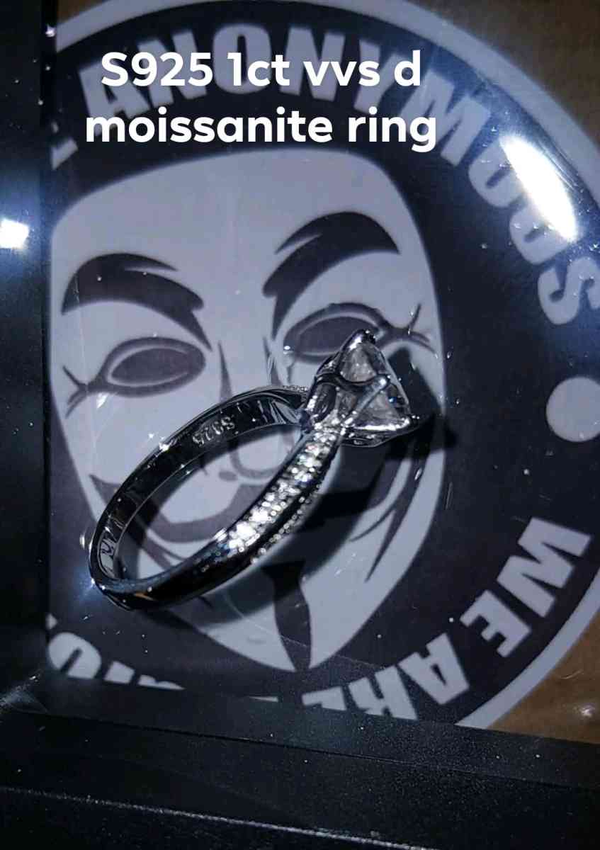 S925 adjustable moissanite diamond 1ct ring