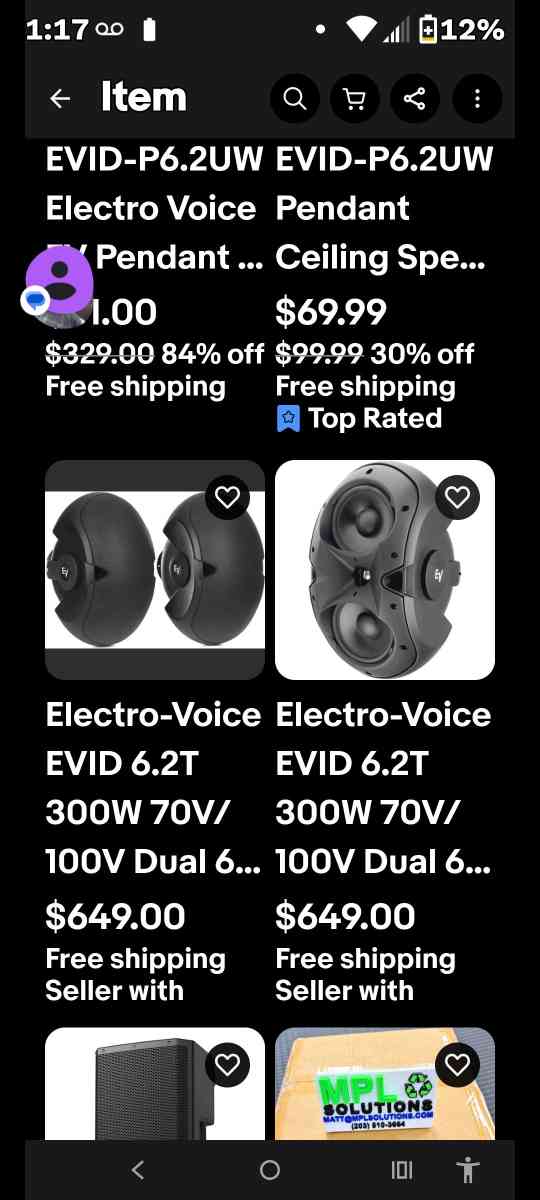 electro voice loud speakers 64