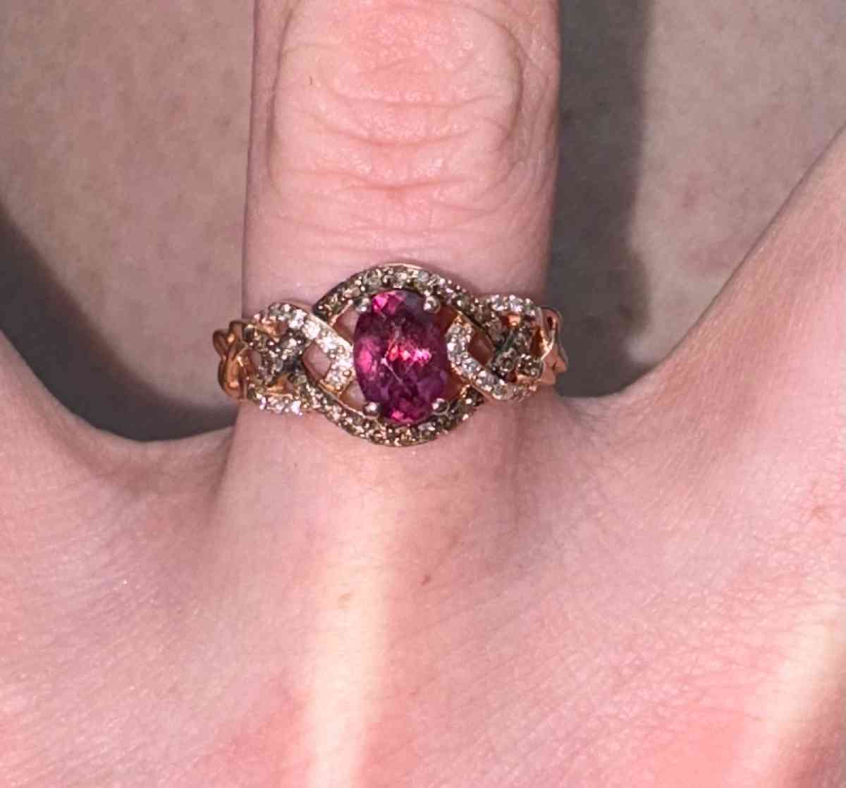 Le Vian Rhodolite Garnet Ring 14 ct twDiamonds 14K Strawberr
