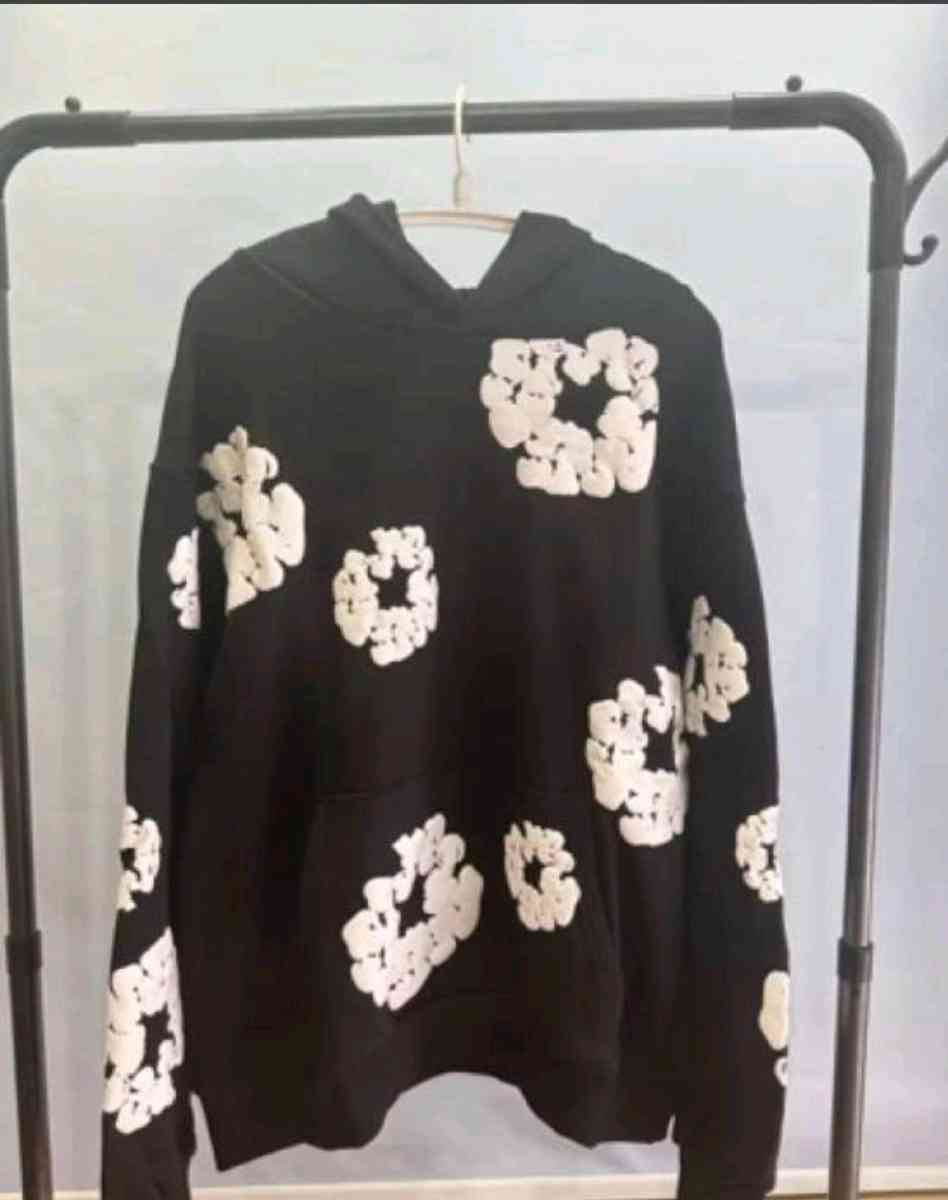 FREE SHIPPING USA ONLY Black denim hoodie size XL