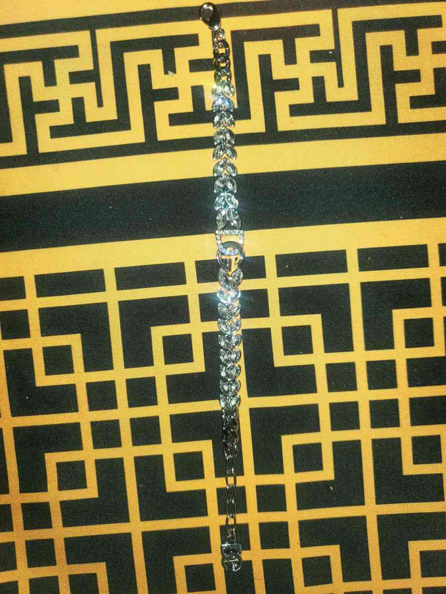 Dolce  Gabbana Elegant Silver Bracelet with Crystal Accents