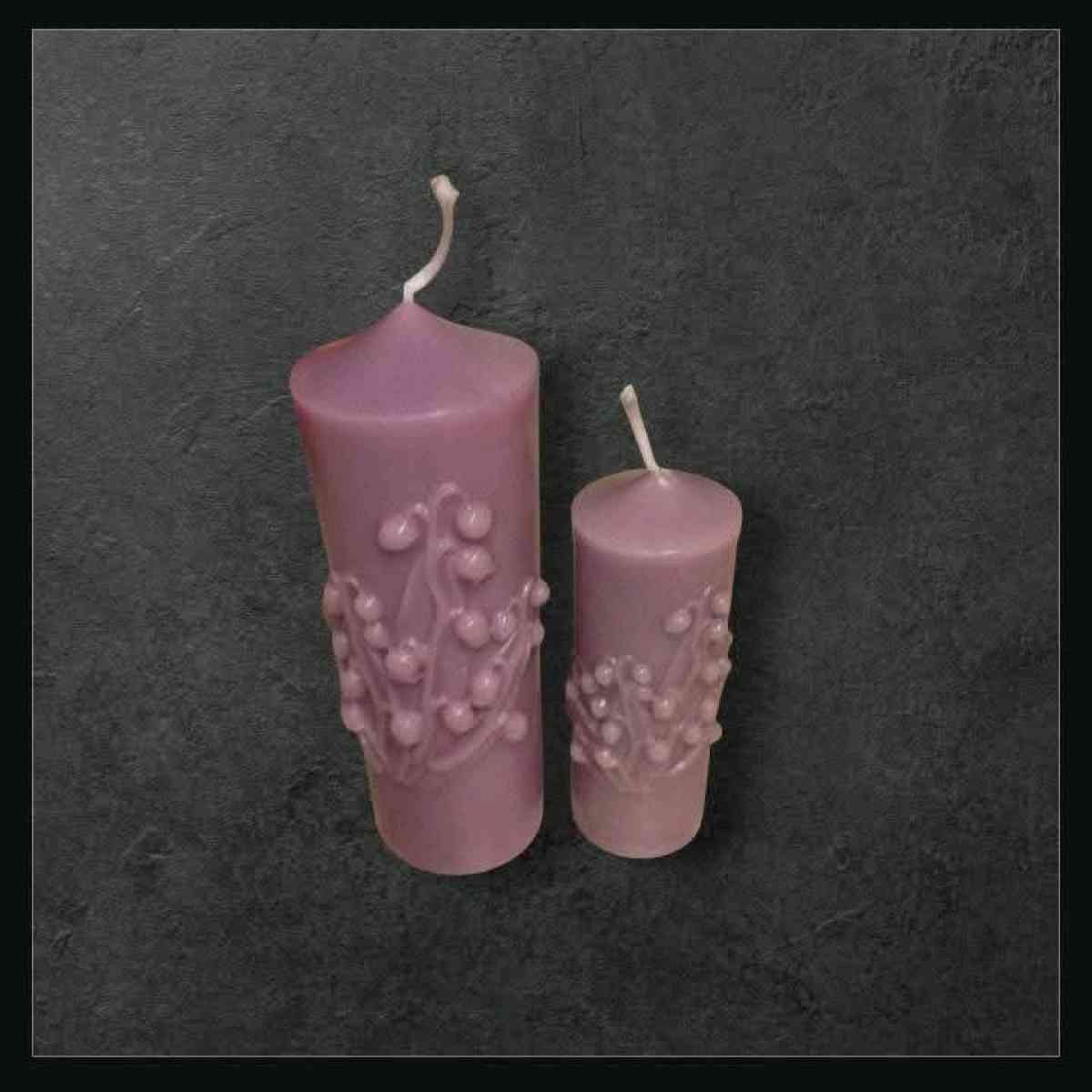 Purple Floral Candles