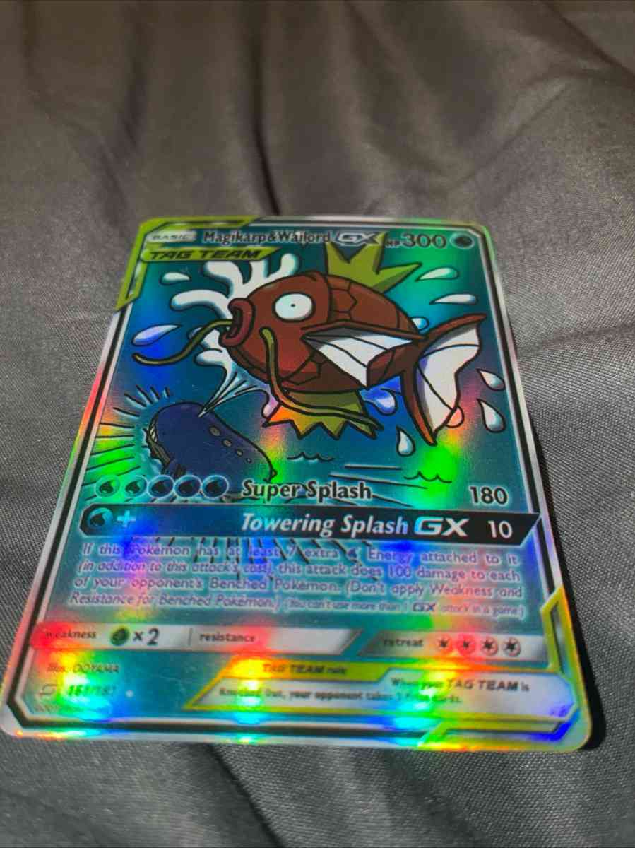 magikarpWailord GX Holo pokemon Card new condition - Modesto, California - FleaMarketBay