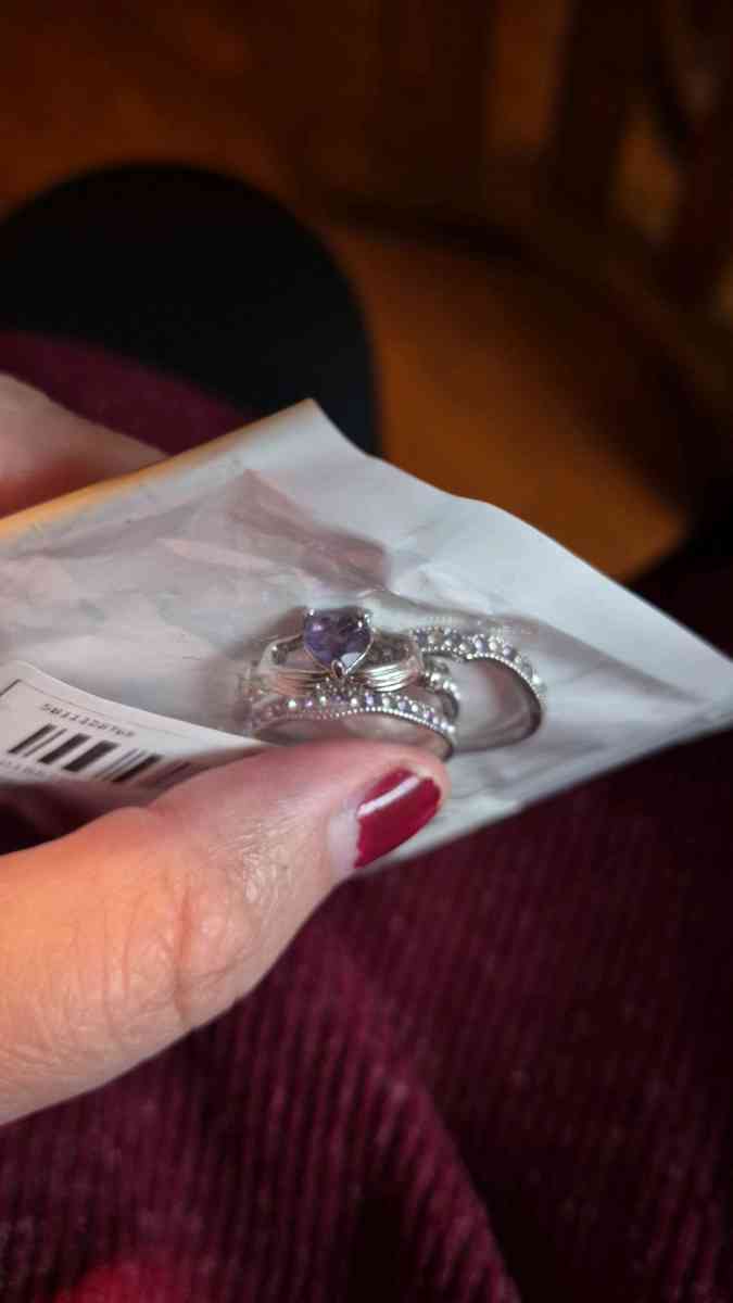 BRAND NEW 3pc purple Celtic rings size 9