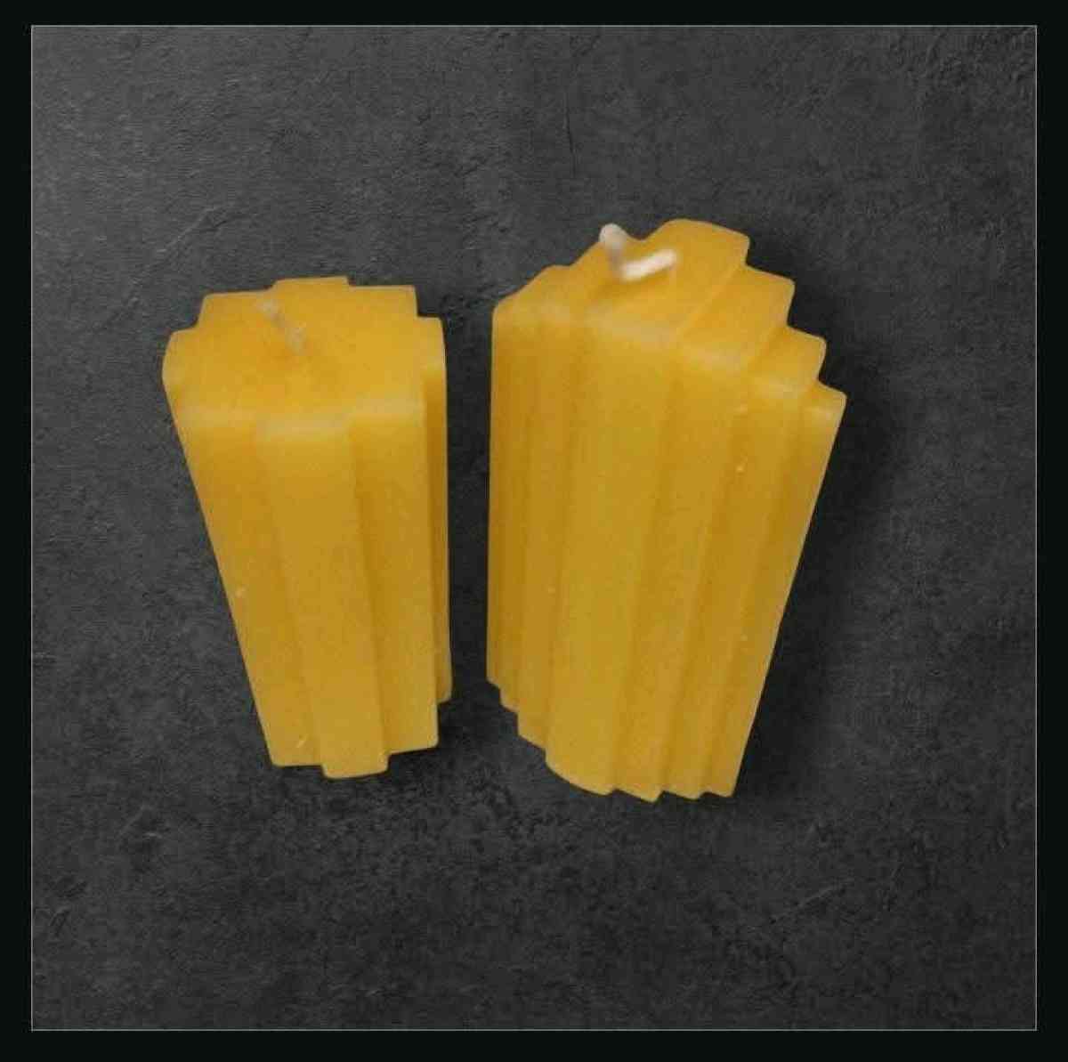 Yellow Geometric Candle Design