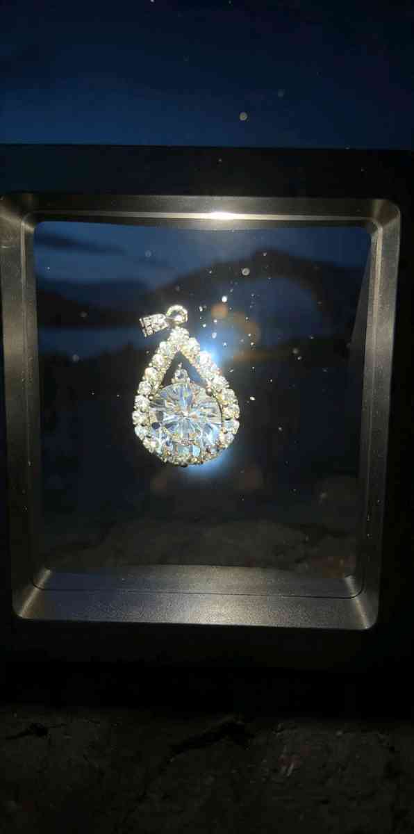 3ct PRICE DROP VVS1 D Moissanite Teardrop Pendant in S925