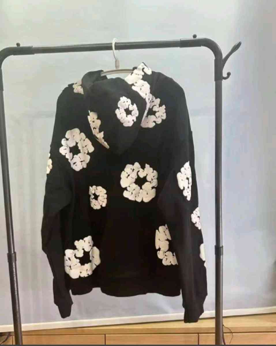 FREE SHIPPING USA ONLY Black denim hoodie size XL