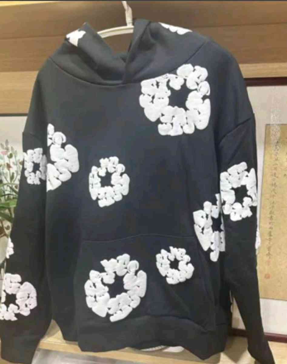 FREE SHIPPING USA ONLY Black denim hoodie size XL