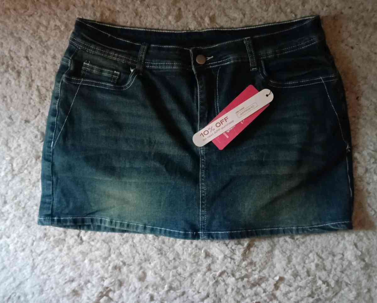 Dark DENIM mini shirt XL