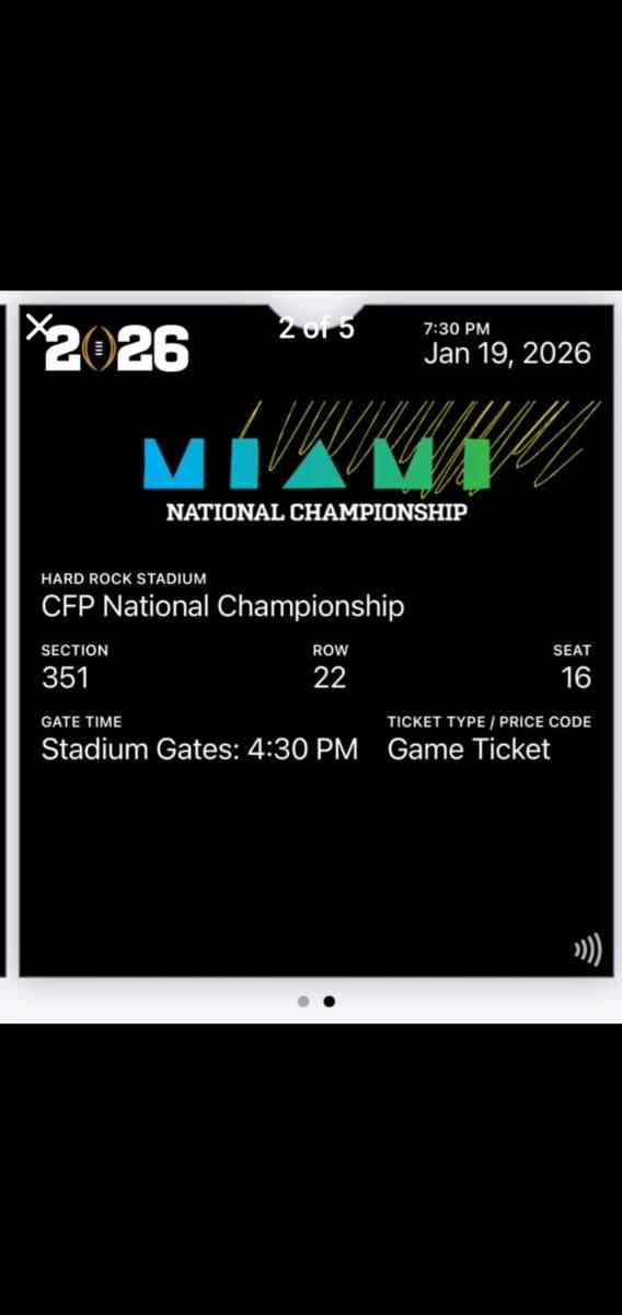 NCAA FOOTBALL CHAMPIONSHIP GAME TICKETS