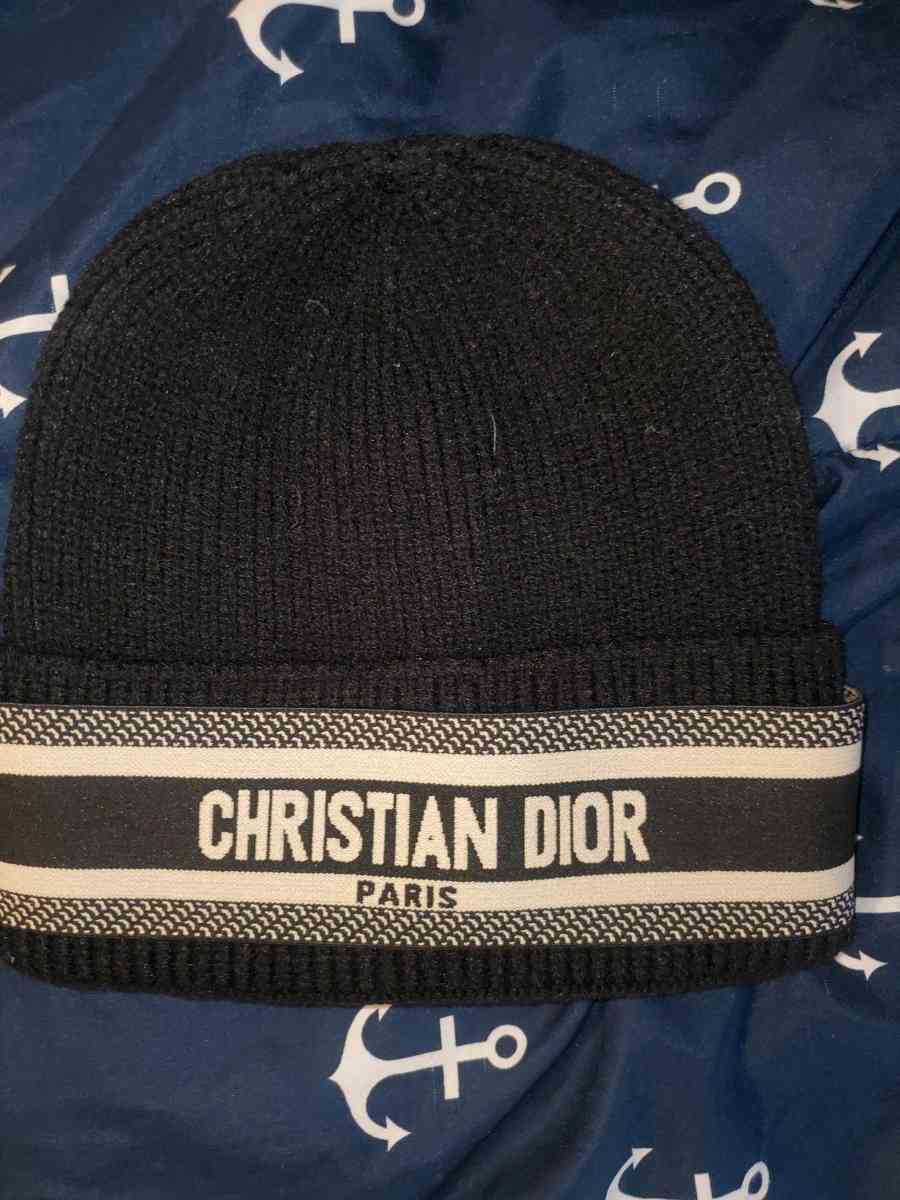 Dior Black and White Knit Hat