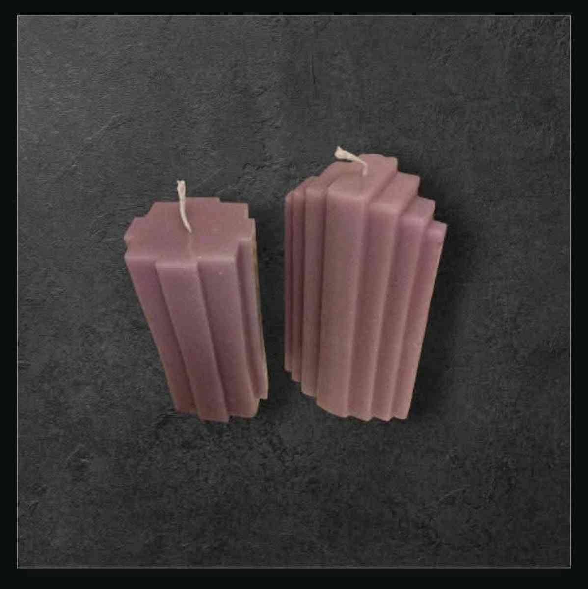 Purple Geometric Candle Design