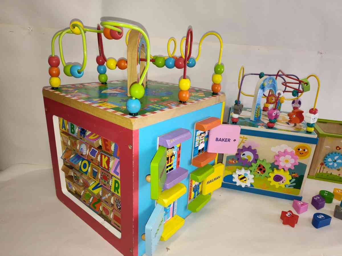 Wooden Activity Cube My Busy Town  Qilay Wooden Activity Cub