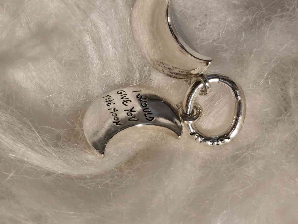 Crescent Moon Double Dangle Charm for Pandora bracelet