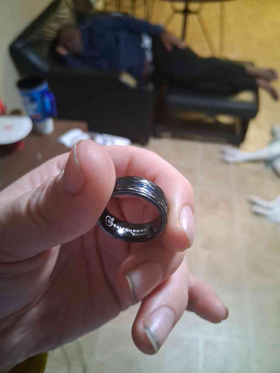 Wedding ring black and blue