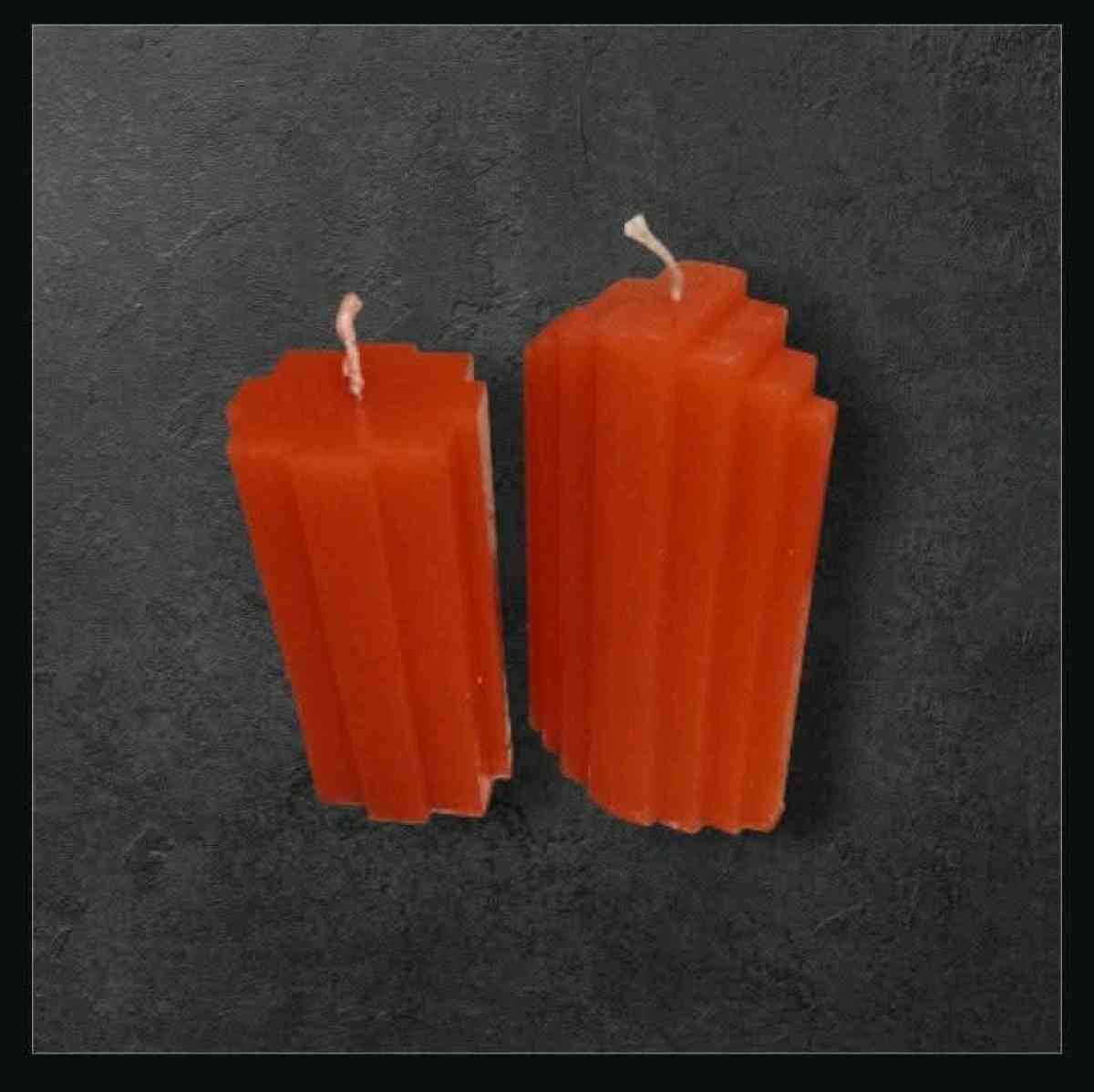 Red Geometric Candle Design