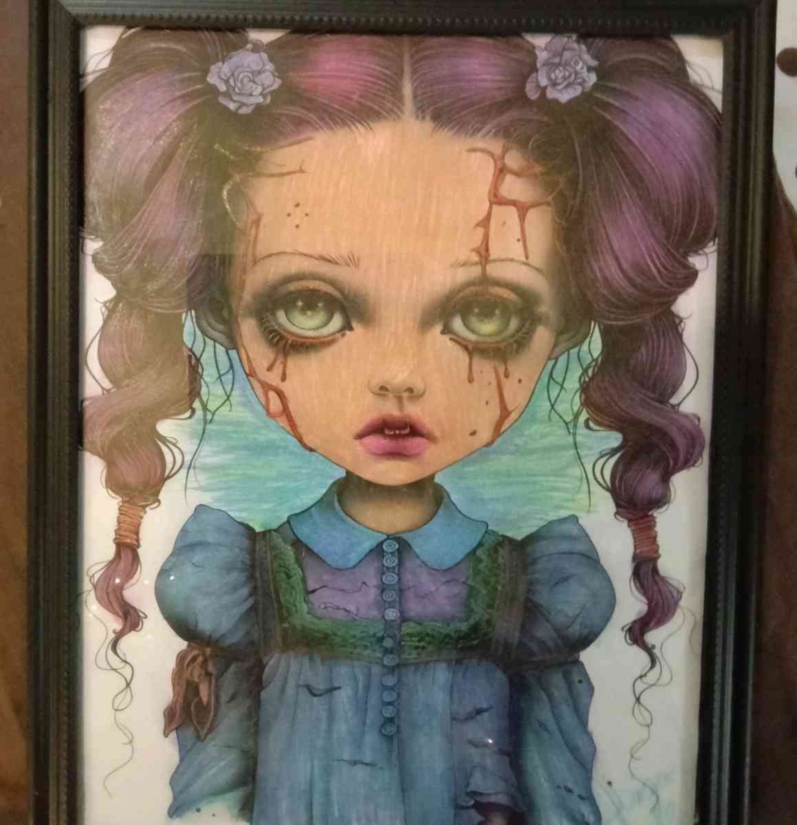 pictures shaded and colored with gel pens