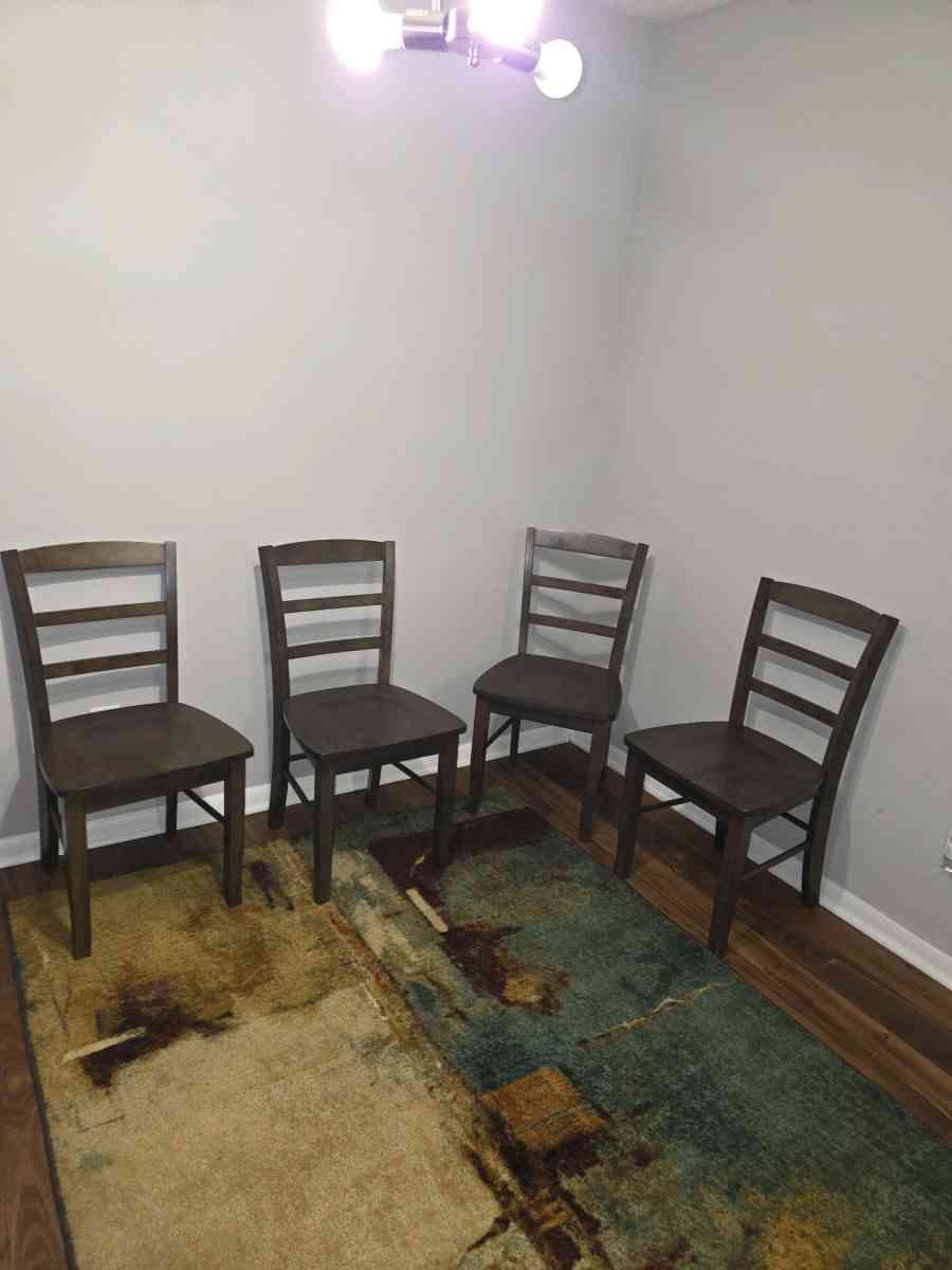 Set of 4 Brown Wooden Mandrid Ladderback