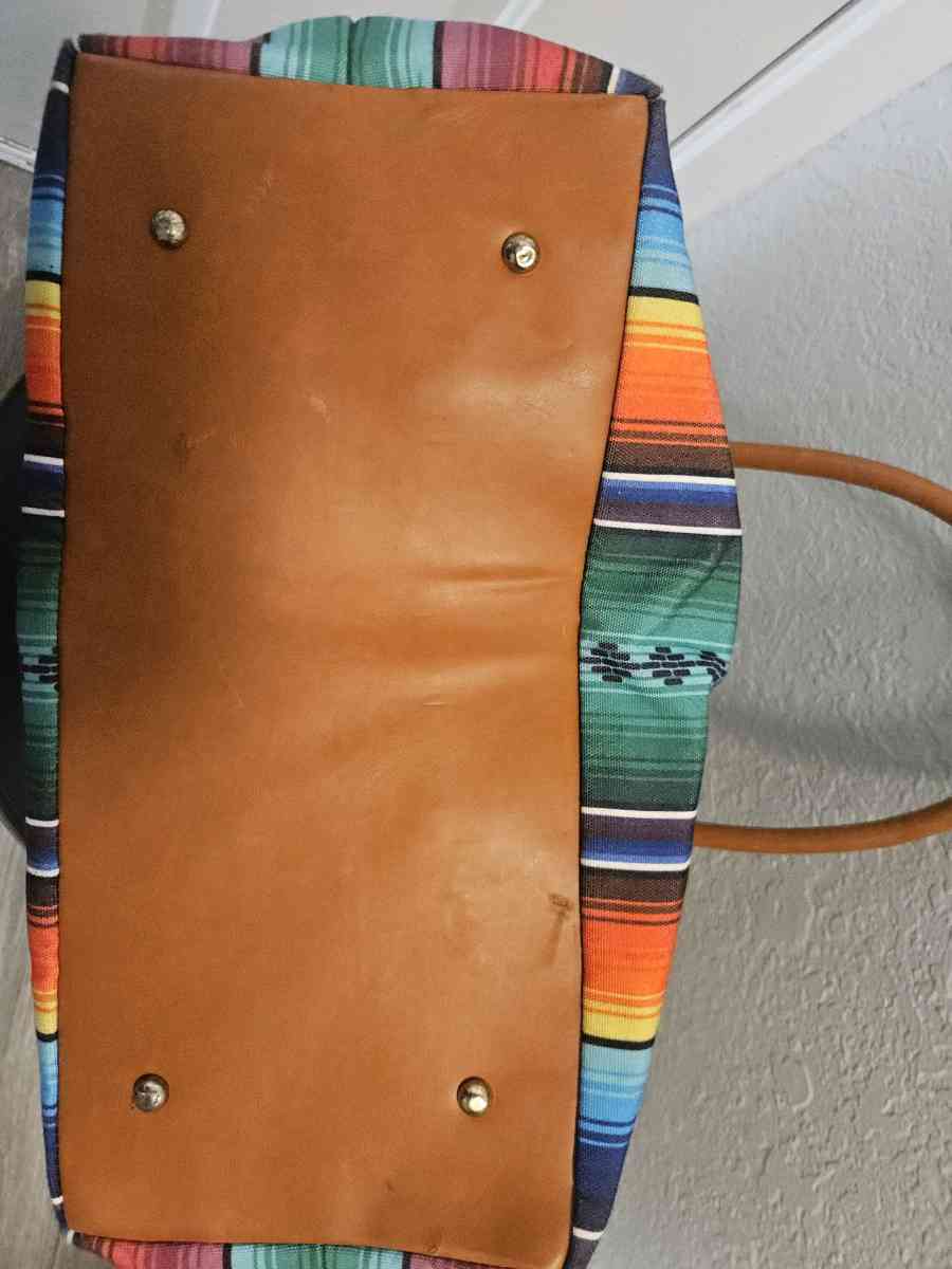 Aztec Multicolor Canvas Serape Tribal Tote Bag