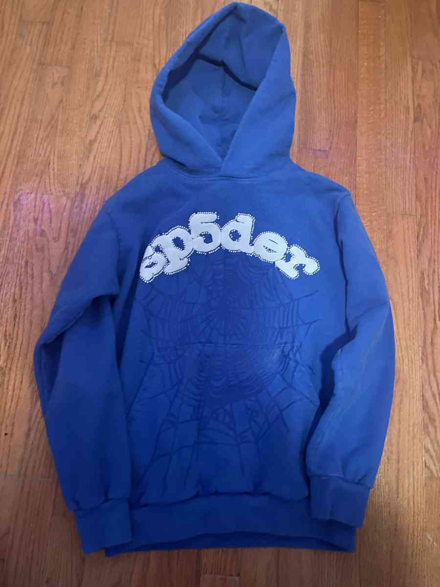 authentic sp5der blue hoodie - North Providence, Rhode Island - FleaMarketBay