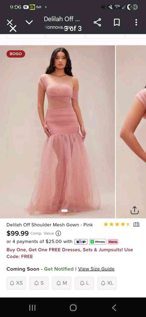 Pink mesh gown - Alicia, Arkansas - FleaMarketBay