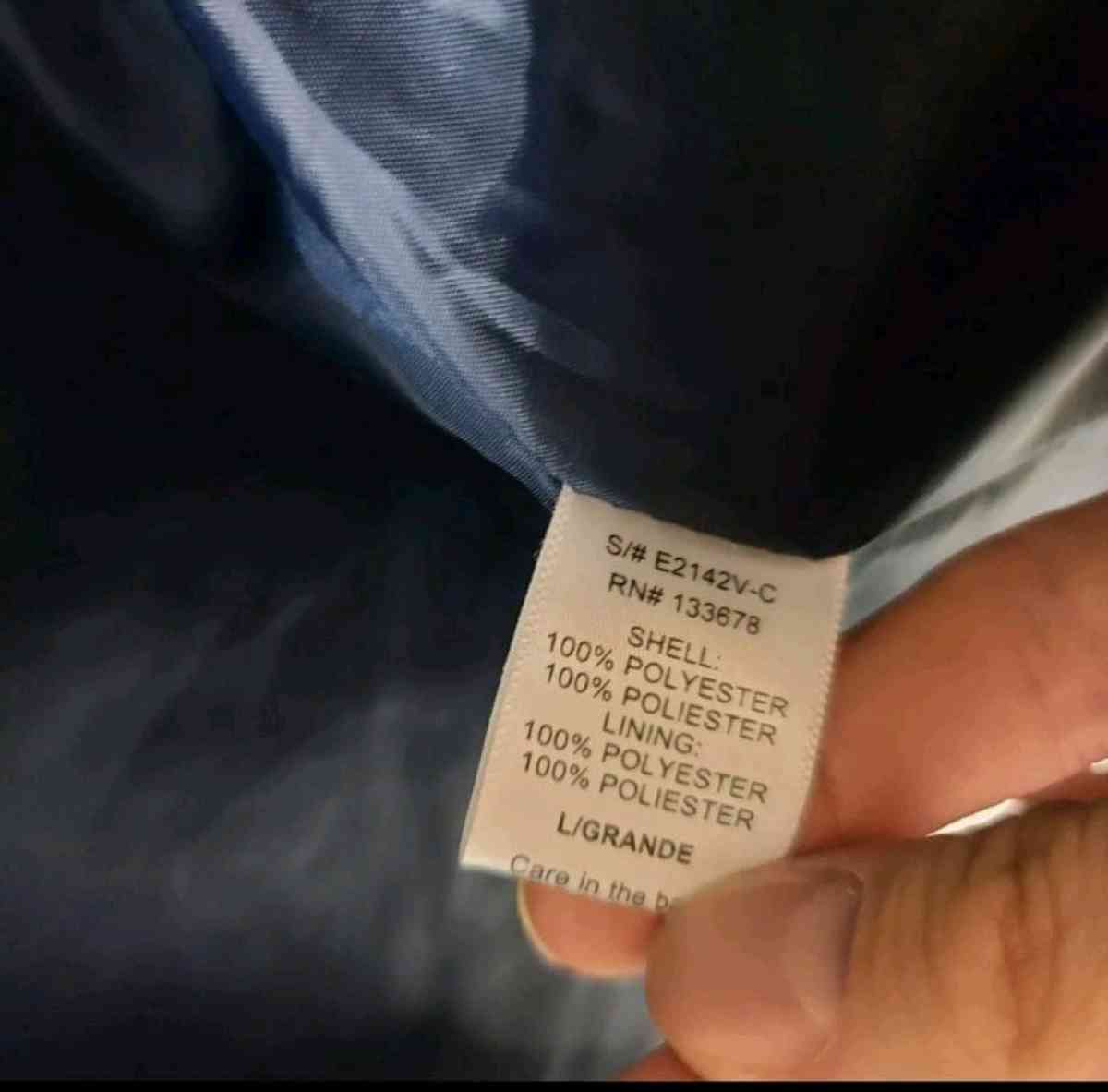 Love Tree Womens Large Blue Puffer Faux Fur Collar Jacket Ho