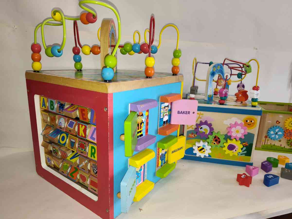 Wooden Activity Cube My Busy Town  Qilay Wooden Activity Cub